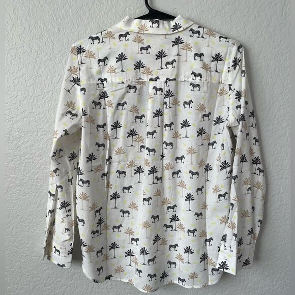 NWT Ann taylor Loft Woman’s xs button down zebra shirt - Picture 5 of 5